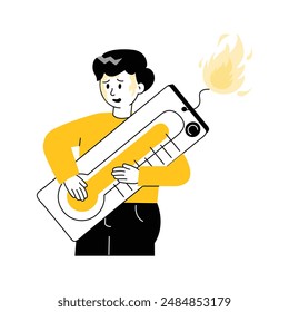 Ilustración de carácter de alta temperatura en estilo moderno