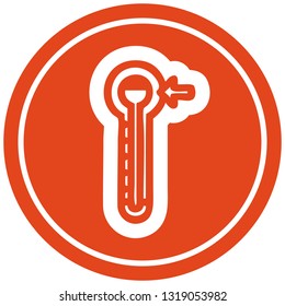 high temperature circular icon symbol