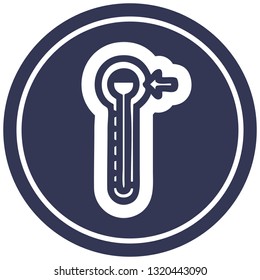 high temperature circular icon symbol