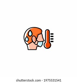 High Temperature Concept Outline Color Icon Vector Illustration Design eye-catching pixel perfect icon. Perfect for website, presentation, social media, and many more. Icon design outline color style