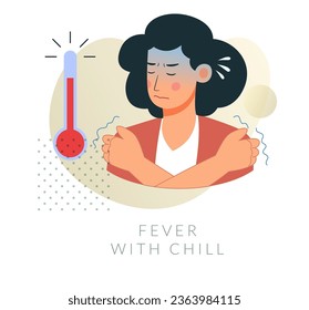 High Temperature Fever with Chills - Icon as EPS 10 File