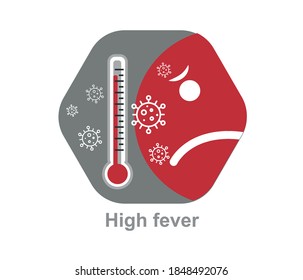 Hochtemperatur-Fieber-Thermometer. Dünne Linie Symbol. Vektor für Gesundheit und Medizin
