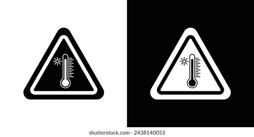 High Temperature Hazard Warning. Caution for Extreme Heat Conditions. Overheat Danger Sign.