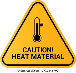 Señal de peligro material de calor de alta temperatura con icono térmico