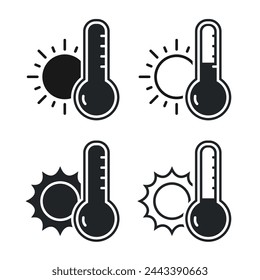 High temperature, heat warning icon. Illustration vector