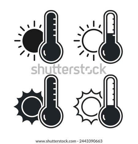 High temperature, heat warning icon. Illustration vector