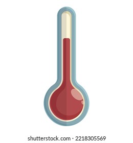 Vector de dibujos animados de iconos de alta temperatura. Tensión nocturna. Niña ansiosa