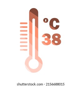 Icono de alta temperatura. Diseño de la escalera de color plana. Ilustración vectorial.