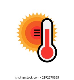 High temperature icon. The global warming symbol highlighted on a white background.
