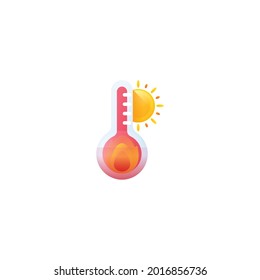 Icono de alta temperatura aislado en fondo blanco