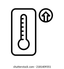Icono de alta temperatura. Diseño De Estilo De Arte De Línea Aislado En Fondo Blanco