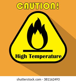 HIGH TEMPERATURE ICON on an orange background