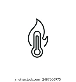 High temperature icon. Simple high temperature icon for social media, app, and web design. Vector illustration.