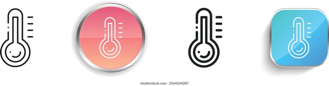 high temperature icon. Thin Linear, Regular and Button Style Design Isolated On White Background