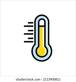 Ilustración de vectores de iconos de alta temperatura