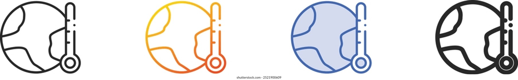 high temperature icon.Thin Linear, Gradient, Blue Stroke and bold Style Design Isolated On White Background
