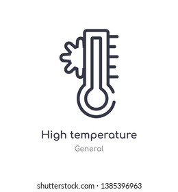 high temperature outline icon. isolated line vector illustration from general collection. editable thin stroke high temperature icon on white background