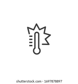 High Temperature Related Vector Line Icons.