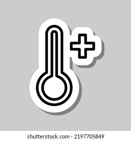 High temperature simple icon vector. Flat design. Sticker with shadow on gray background.ai
