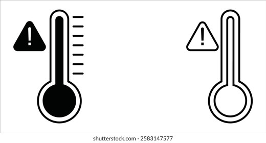 High temperature warning icon. Temperature icon