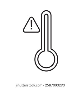 High temperature warning icon. Temperature icon