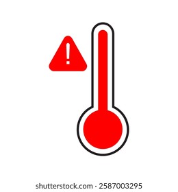 High temperature warning icon. Temperature icon