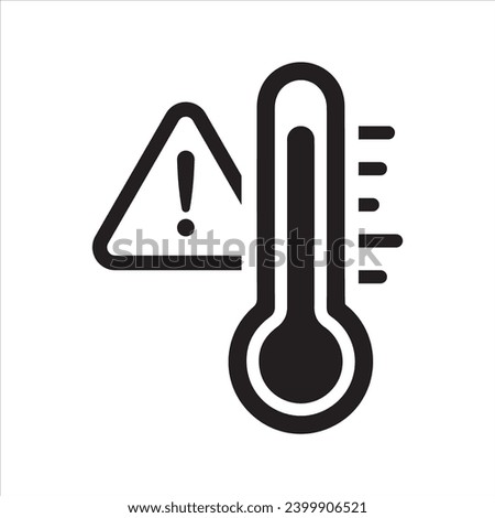 High temperature warning icon. Temperature icon
