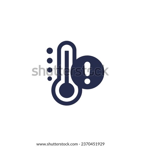 high temperature warning icon, pictogram on white