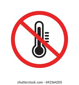 High Temperature Warning Icon Red Stop Stock Vector Royalty Free 692364205