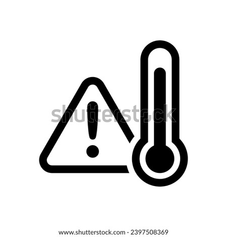 High temperature warning icon. Vector icon isolated on white background.
