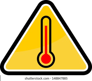 high temperature warning sign