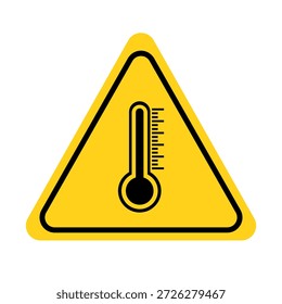 High temperature warning sign. Flat vector illustration design