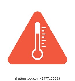 high temperature warning sign, hot summer day, heatwave, climate change concept- vector illustration
