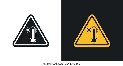 High temperature warning sign pack for app and website ui designs.