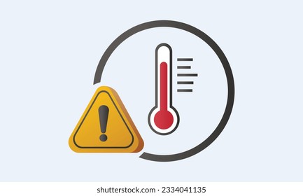 High temperature warning sign protection icon concept.on white background.Vector Design Illustration.