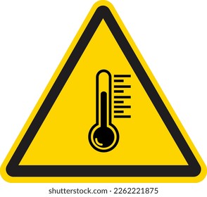 High temperature warning sign. Vector illustration.