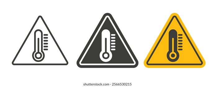 High temperature warning signs collection for website design, app, UI design.