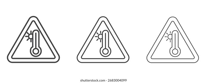 Hochtemperatur-Warnzeichen - bearbeitbare Strichvektorgrafik