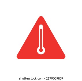 High Temperature Warning Triangle Symbol. Extreme Heat Warning Sign Vector Icon