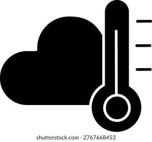 High temperature weather cloud thermometer icon