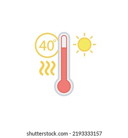 High temperatures icon isolated on white background. Vector illustration