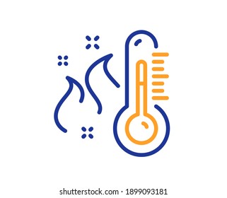 High thermometer line icon. Temperature diagnostic sign. Fever measuring symbol. Quality design element. Line style high thermometer icon. Editable stroke. Vector