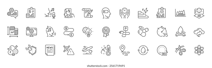 High thermometer, Money transfer and Scissors line icons. Pack of Voicemail, Agreement document, Timer icon. Consumption growth, Prescription drugs, Chemistry atom pictogram. Floor plan. Vector