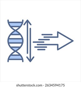 Secuenciación de alto rendimiento Ilustración vectorial de iconos azules