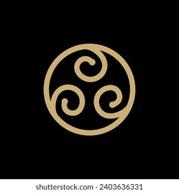 High Tide Sea logo design. Vector illustration of abstract wave with moon view. Vintage logo design vector line icon template