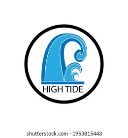 High Tide Sign Board Isolated On White Background. Illustration