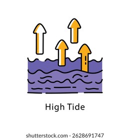 High Tide vector Filled Outline Style Icon. Eps 10 File