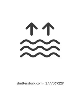 High tides. Waves on the sea. Icon. Weather glyph vector illustration