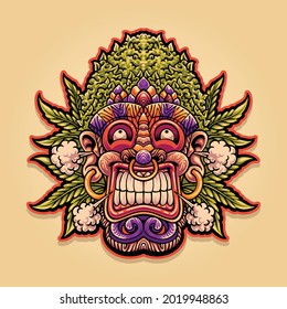 high tiki kush mascot illustration