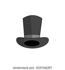 high top hat black style hand drawn